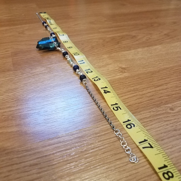 Metallic Cosmos Quartz Lapis Flourite Necklace - Picture 7 of 9